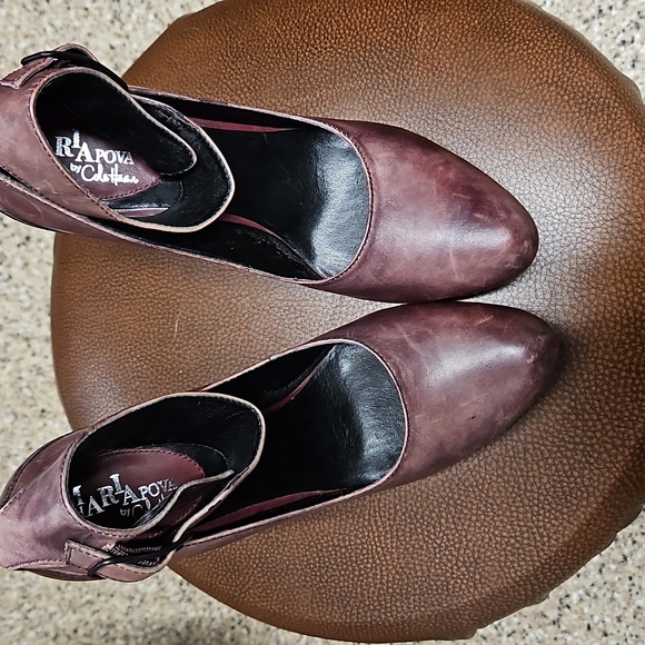 Maria Sharapova for cole haan air Alexa heels Distressed Purple Leather Size 7.5 - Picture 8 of 11